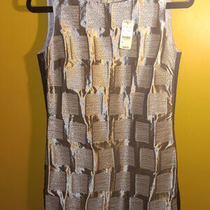 New Brooks Brothers Metallic Silver Mini Dress
